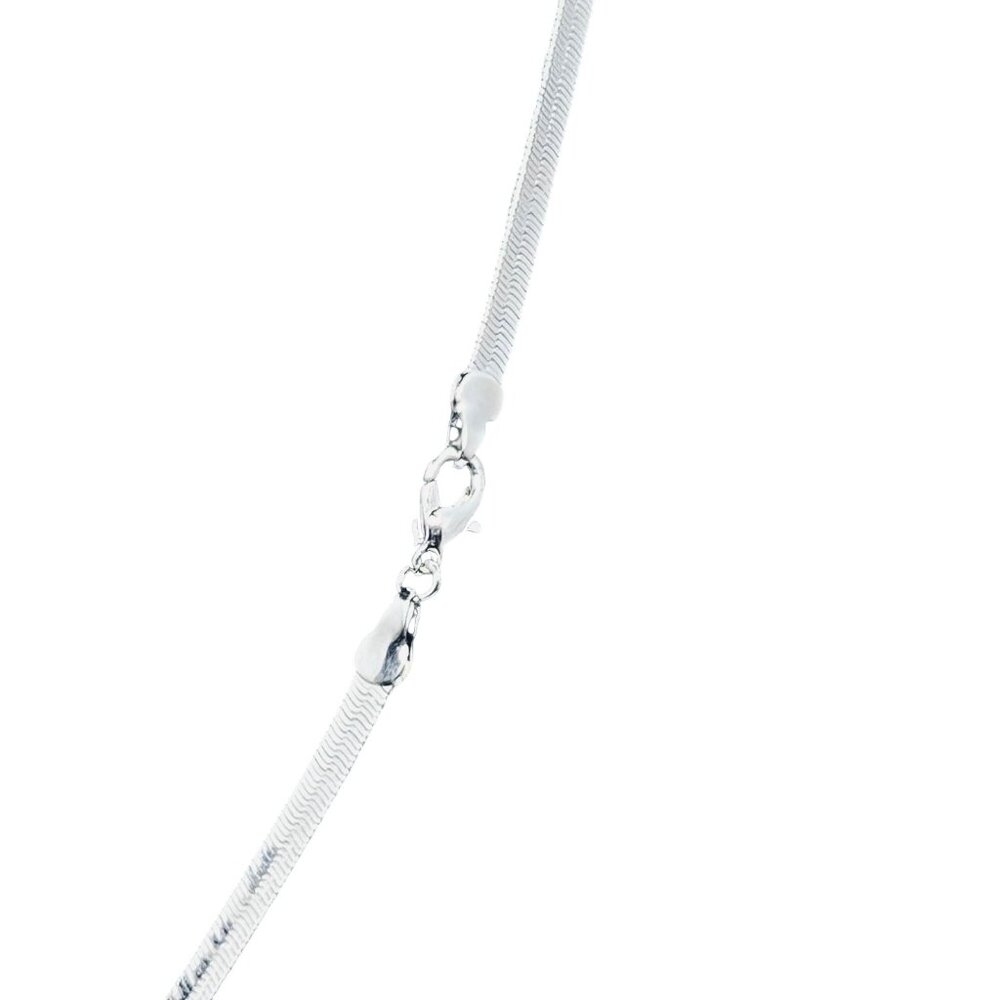 Silver Tone Herringbone Necklace (5469) - Picture 9 of 9